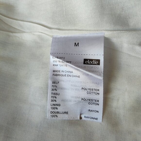 Elodie Retro Mod Navy White Geometric Daisy Print Smocked Crop Play Sun Top Sz M - Picture 11 of 11